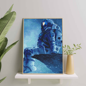 Алмазная мозаика Sovabooks "Астронавт и звезды", художественный набор 40x50 см, изображение астронавта среди звезд.