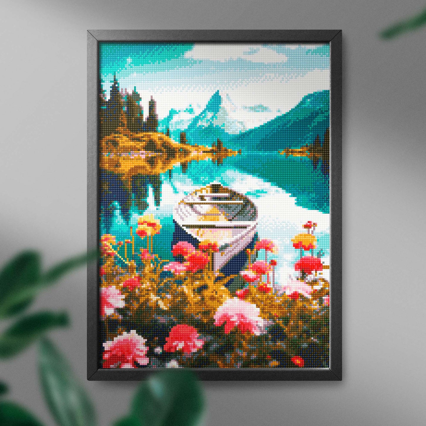 Алмазная мозаика Sovabooks Лодка на речке, размер 40x50 см, набор для творчества и рукоделия