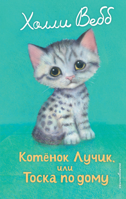 Детская книга "Котенок Лучик, или Тоска по дому" из серии СОВАБУКС, изображение обложки, яркий дизайн и название.
