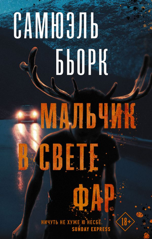 Обложка книги "Мальчик в свете фар" Бьорк Самюэль — российский роман в жанре триллер и детектив, изображение на фоне.