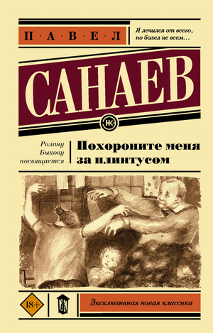 Обложка книги "Похороните меня за плинтусом" Санаева, современная российская художественная литература, изображение на белом фоне
