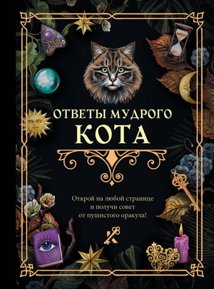Обложка книги "Ответы мудрого кота" от Sovabooks, российская нон-фикшн эзотерика, изображение на белом фоне