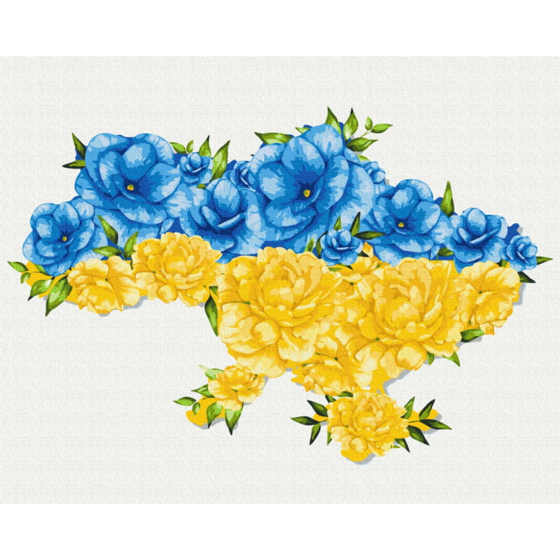 Картина по номерам Украина от Sovabooks, набор для творчества с изображением национального символа и яркими красками.
