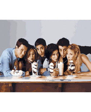 Картина по номерам "Друзья" от Sovabooks, набор для творчества с изображением дружелюбных персонажей и красочными деталями.