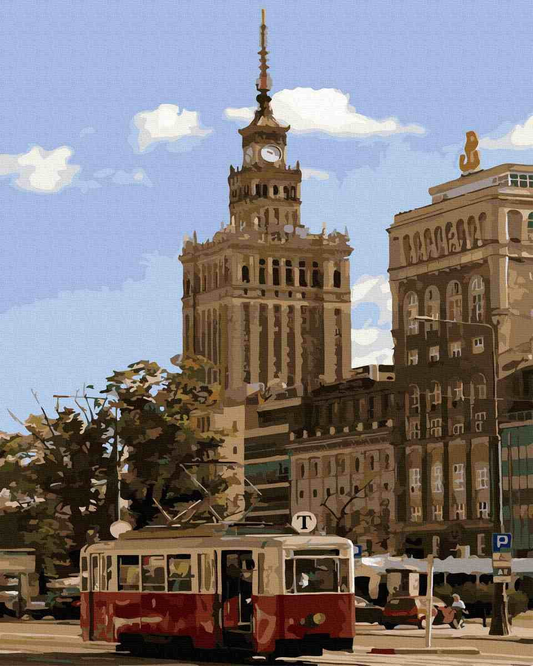 Картина по номерам «Дворец культуры и науки» от Sovabooks, художественный набор для творчества и живописи.