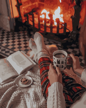 Картина по номерам Вечер с книгой от Sovabooks, набор для творчества с изображением уютного вечернего чтения