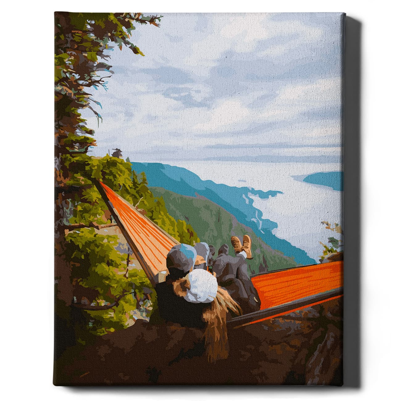 Картина по номерам "Отдых в гамаке" от Sovabooks, художественный набор для творчества с изображением отдыха в гамаке.