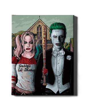 Картина по номерам Харли и Джокер от Sovabooks, набор для творчества и художественных работ, изображение персонажей на холсте