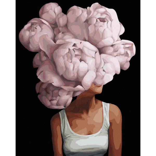 Книга Картина по номерам Голова в цветах (Черное полотно) - nan | SOVABOOKS