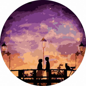 Круглая картина по номерам Love от Sovabooks, набор для творчества с изображением любви и сердец.