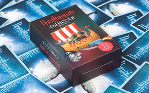 Расширение для настольной игры Имаджинариум.Одиссея, карточки и компоненты, изображение коробки Sovabooks