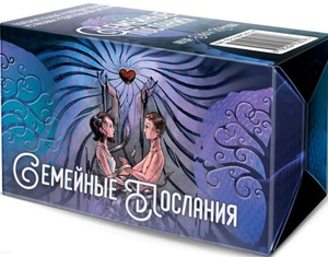 Метафорические карты "Семейные послания" Sovabooks для работы с психологическими установками, изображение коробки и карт