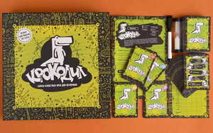 Настольная игра Крокодил базовый от Sovabooks, веселая игра для компании и вечеринок, изображение коробки и игровых элементов