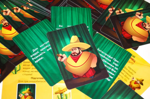 Настольная игра Зелений мексиканець от Sovabooks для вечеринок и развлечений, изображение коробки и игрового поля