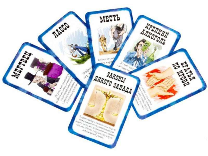 Расширение для настольной игры Бэнг! от SOVABOOKS, изображены карточки и игровое поле, добавляющее новые возможности.