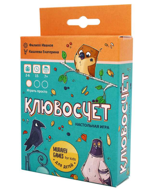 Образ настольной игры Sovabooks "Клювосчёт" для обучения и развлечений, яркая коробка и игровые компоненты