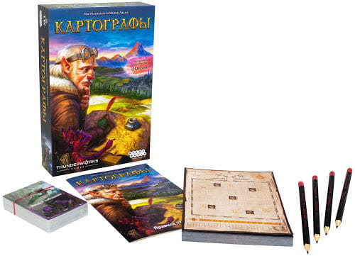 Настольная игра "Картографы" от SOVABOOKS для вечеринок и семейных игр, изображена на изображении.