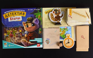 Настольная игра Детектив Кейти от Sovabooks, карточки и игровые элементы для детективных и квестовых игр