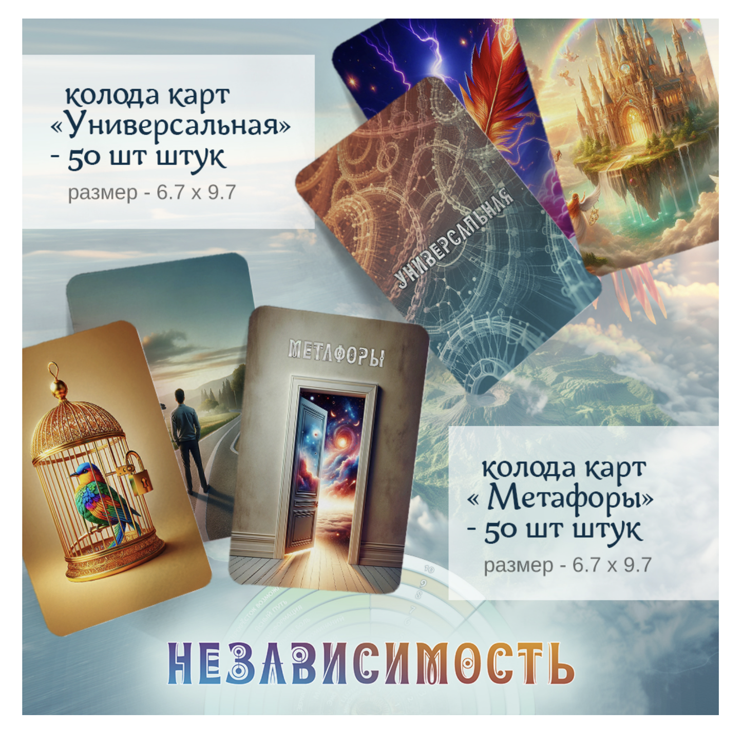 Настольная психологическая игра "Независимость" от SOVABOOKS с метафорическими картами для развития личностной свободы.
