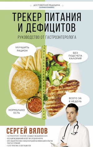 Изображение обложки книги "Трекер питания и дефицитов" Вялов С.С. о здоровье, диетах и нутрициологии, издательство Sovabooks