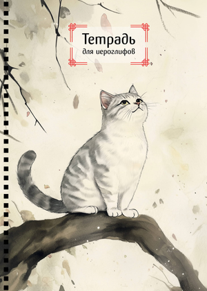 Тетрадь для иероглифов Sovabooks на пружине для практики и изучения китайских символов, мягкая обложка, страницы внутри