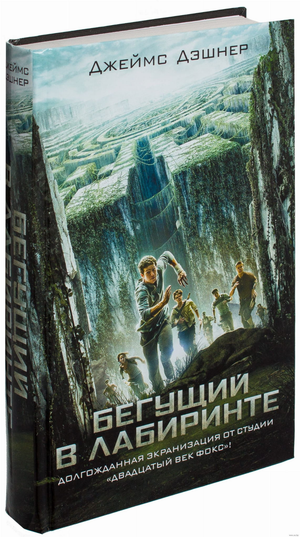 Обложка книги "Бегущий в Лабиринте" Джеймс Дэшнер, фантастический роман, изданный Sovabooks, с изображением главных героев.
