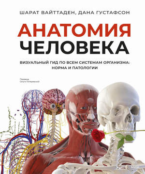 Книга "Анатомия человека" Вайттаден Ш, визуальный гид по системам организма, изображение обложки на белом фоне.