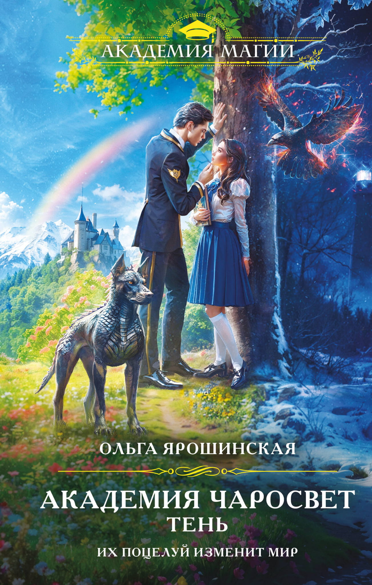 Обложка книги Академия Чаросвет. Тень, фантастический роман Sovabooks, изображение с титулом и художественным дизайном
