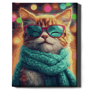 Картина по номерам кот в ванной от Sovabooks, набор для творчества с изображением милого кота в ванной комнате.