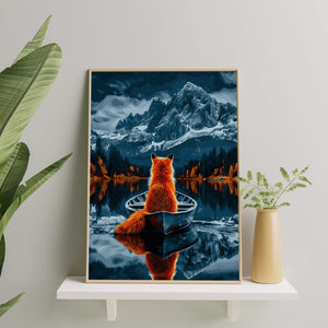 Картина по номерам Лиса и горы от Sovabooks, комплект для творчества, изображение лисы на фоне гор, художественный набор