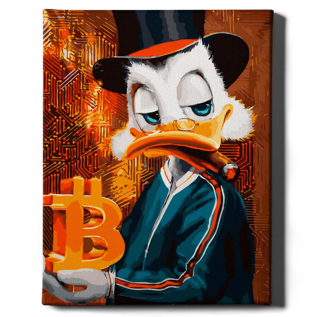 Картина по номерам Биткоин от Sovabooks, набор для творчества с изображением цифровой валюты на холсте