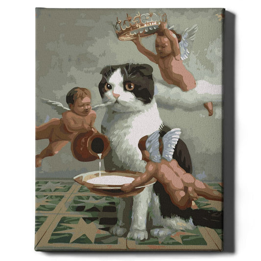 Картина по номерам Кошачий рай от Sovabooks, изображение котов в ярких цветах для творчества и декора.