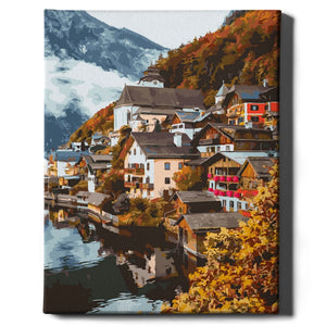 Картина по номерам Горная местность от Sovabooks, изображение гор и природы для творчества и декорации.