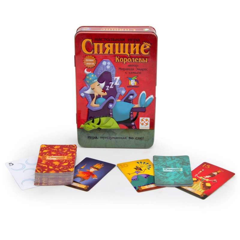 Настольная игра Спящие королевы Делюкс Sovabooks для детей, изображена коробка с ярким дизайном и игровыми элементами
