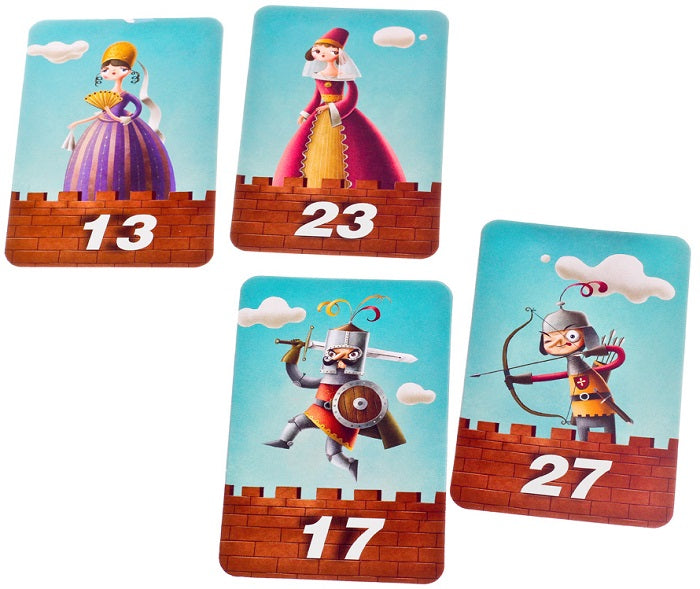 Настольная игра Королевский замок от Sovabooks для взрослых и пар, изображены игровые компоненты и игровое поле.