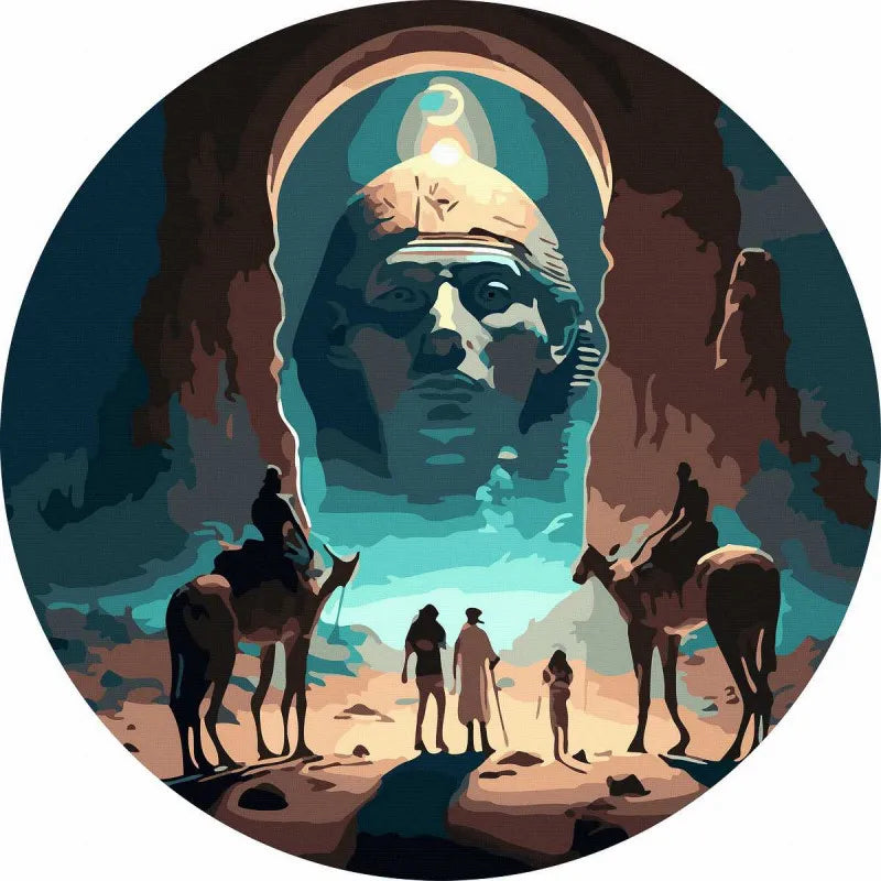 Круглая картина по номерам Сфинкс Египта от Sovabooks, художественный набор для творчества и раскрашивания.