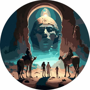 Круглая картина по номерам Сфинкс Египта от Sovabooks, художественный набор для творчества, изображение Сфинкса и пирамид