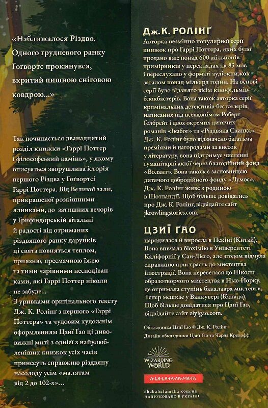 Иллюстрированное детское издание "Рождество в Хогвартсе" от Sovabooks, яркая Обкладинка и страницы книги
