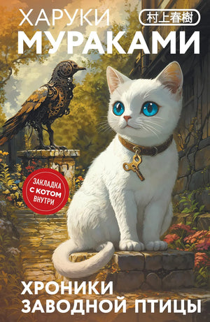 Закладка для книги "Хроники Заводной птицы" с изображением кота внутри, Sovabooks, современная художественная литература