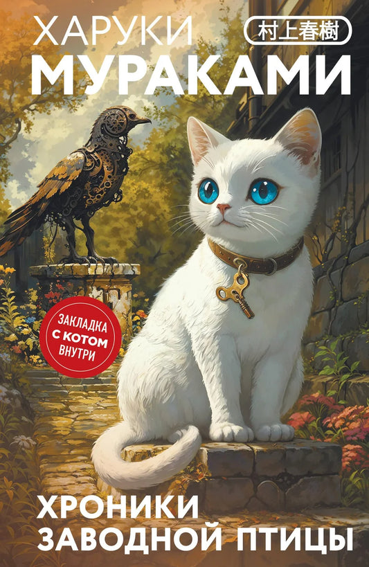 Закладка с изображением кота внутри для книги Хроники Заводной птицы, Sovabooks, современная художественная литература