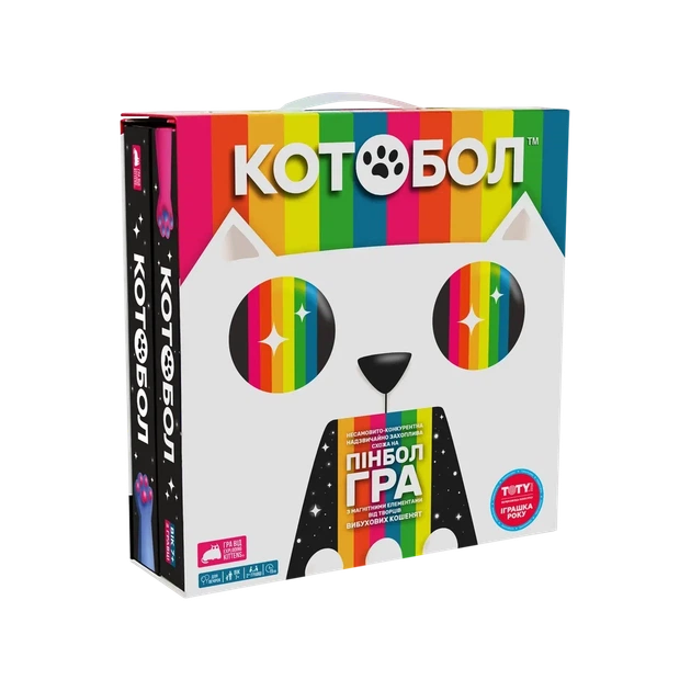 Настільна гра "Котобол" для дітей, ігри та настільні ігри від Sovabooks, яскравий дизайн, ігровий процес з котами.