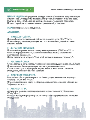МАК-техники в схемах. Психологические метафорические карты Sovabooks для анализа пищевого поведения, изображение карточек.