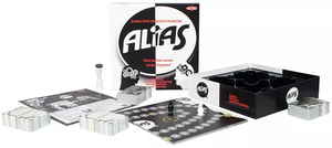Настольная игра Alias для женщин и мужчин, словесная игра Sovabooks, изображение коробки и игровых карточек