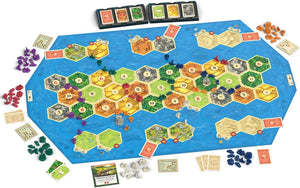 Настольная игра CATAN. Мореплавці для 5-6 игроков, стратегическая игра Sovabooks с изображением игрового поля и компонентов