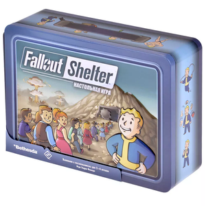 Настольная игра Fallout Shelter от Sovabooks, карточки и игровое поле для семейного развлечения и вечеринок.