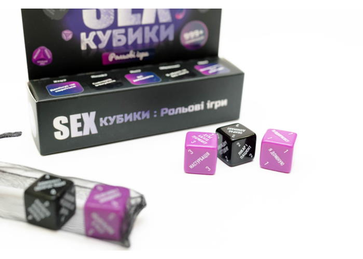 Настольная игра SEXКубики для ролевых игр, бренд SOVABOOKS, изображение кубиков для взрослых и пар.