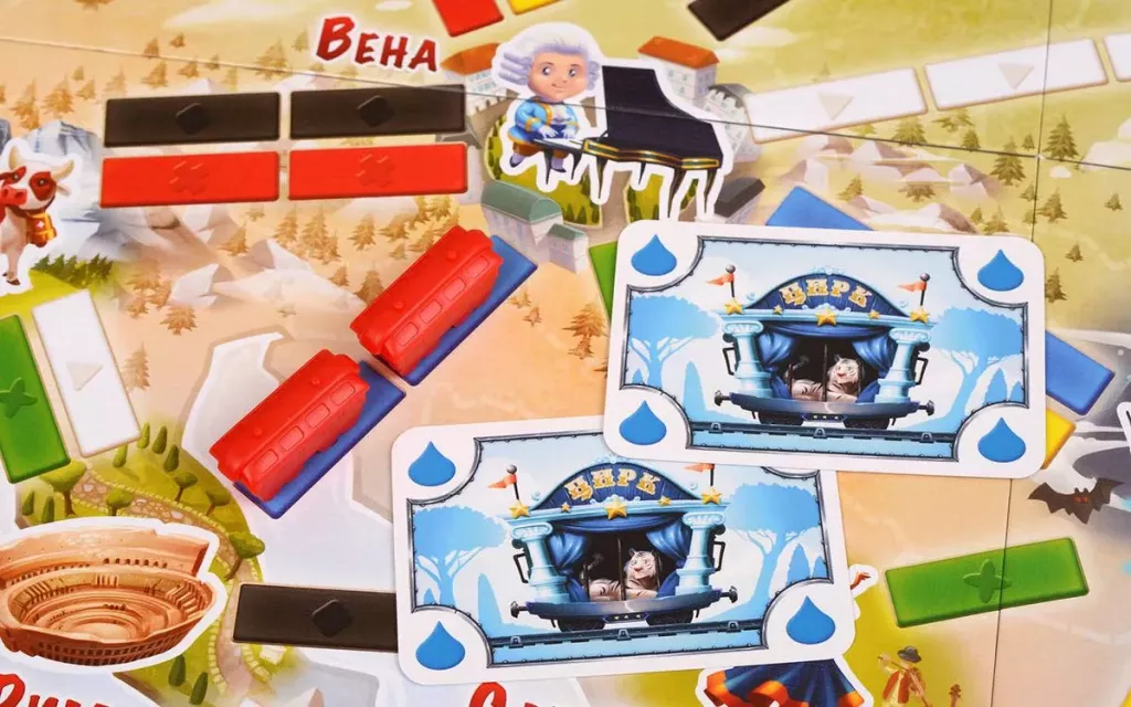 Детская настольная игра Ticket to Ride Junior Европа от SOVABOOKS, красочная коробка и игровое поле для детей
