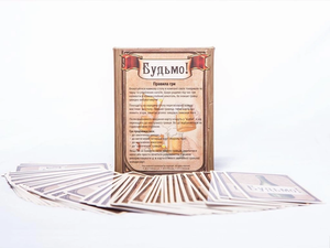 Настольная игра Будьмо от Sovabooks для вечеринок и развлечений, изображение коробки и игровых элементов