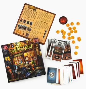Настольная игра Овербукінг для детей от Sovabooks, яркая коробка с игровыми компонентами и правилами.