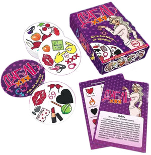 Настольная игра для взрослых Дубль XXX от Sovabooks, игра для пар и компаний, изображение игровой коробки и элементов.